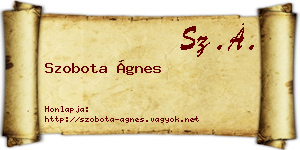 Szobota Ágnes névjegykártya