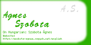 agnes szobota business card